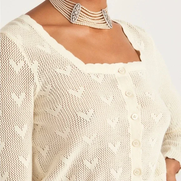 LoveShackFancy ♡ Heart Crop Cardigan - Picture 7 of 12